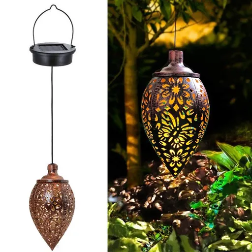 Solar Hanging Lights, Solar Powered Retro Lantern with Handle,Warm White LED Christmas Garden Lights,Lamp Waterproof for Outdoor