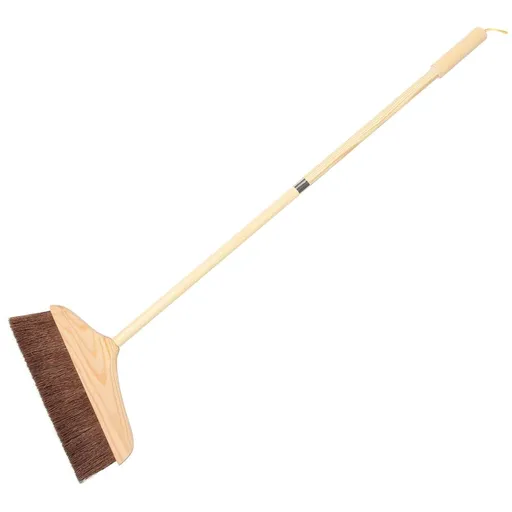 Reusable Wood Handle Broom Designed for Sweeping Under Cabinets and Tight Corners