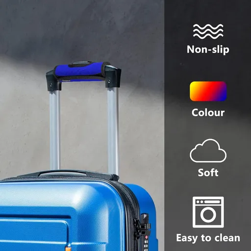 5 Pcs Neoprene Large Luggage Handle Wrap Handle Grip Luggage Tags Identifier Hollow Design for Push-Button, Bright Luggage Markers for Airport Travel Luggage Suitcase Trolley Case (5color, 5.5x7Inch)