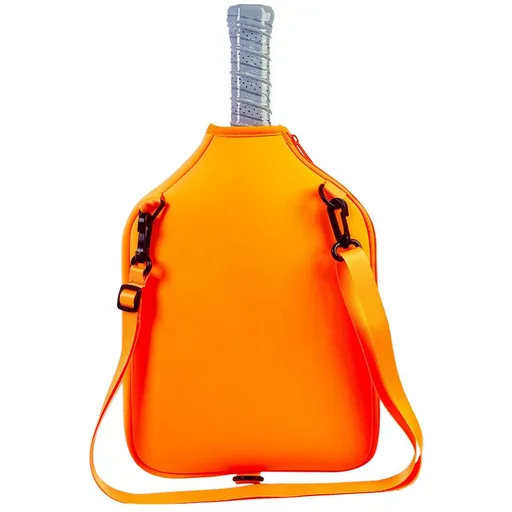 Neoprene Tennis & Pickleball Paddle Bag Lightweight Protective Carry Case with Shoulder Strap - Orange