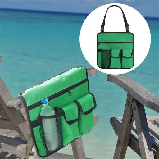 Heavy Duty Oxford Chair Armrest Organizer Waterproof Beach Chair Hanging Storage Pouch Snack Bag with Seat Arm Rest Cup