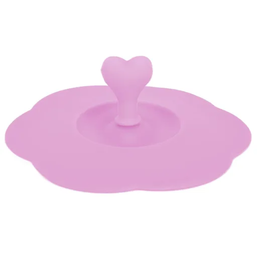 Silicone Lid Dustproof Heat Resistant Hot and Cold Beverage Cup Lid for Kitchen HomePink