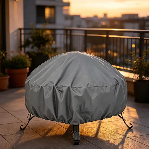 Weather Resistant Safe Fire Pit Cover Slate Grey 77x31cm