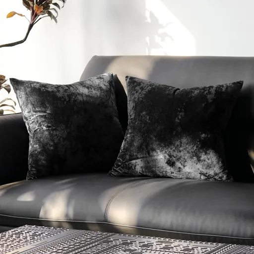 Ice Velvet Pillow Cover Polyester Solid Color 30x50cm Black 55*55cm without pillow core