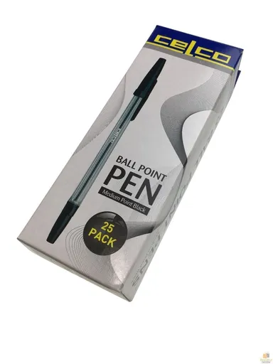 25pcs CELCO Pens Ball Medium Point Office Stationary School Pen - Black