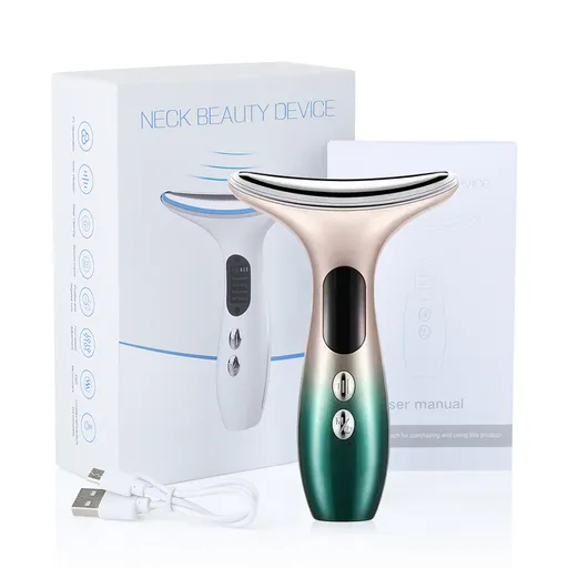 Multi-Function Neck & Face Beauty Device - 4-in-1 LED Light Therapy, EMS Lifting & Anti-Wrinkle Massager(Gradient)