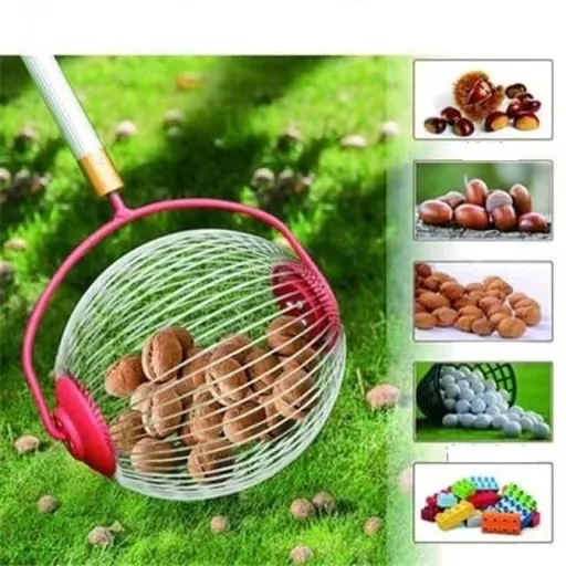 Nut Harvester, Walnut Fruit Picker Upper, Pedal Release Ball Picker Roller, Side Opening, Easy to Empty