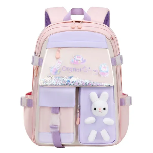 Girls Backpack Elementary School, Bunny Backpack for girls Cute Kids Laptop Bag Kindergarten Preschool Bookbag