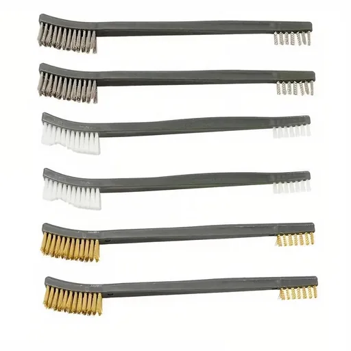 6Pc Mini Wire Brush Set, Steel Brass Nylon Cleaning Polishing Metal Rust Tools, Suitable for Paint Dirt