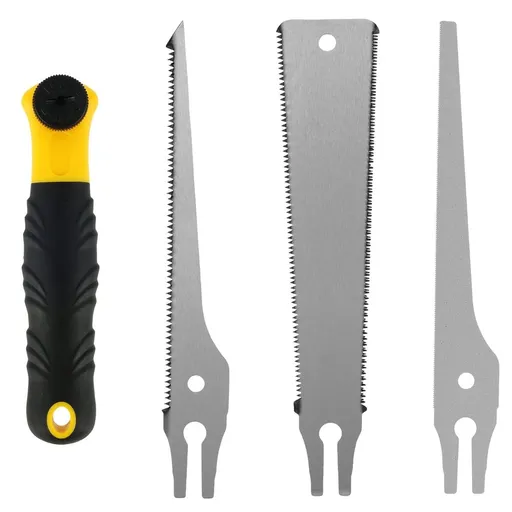 Japanese Hand Saw Sharp High Carbon Steel Pull Saw Ergonomic Non-slip Flush Cut Saw with 3 Saw blades Cutting Trimming Tool for Woodworking Pruning Gardening