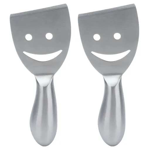 2pcs Cheese Plane Multifunctional Stainless Steel Smile Style Cheese Shaver for Kitchen Baking