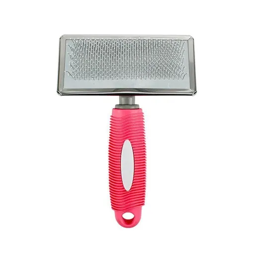 M Size Hair Shedding Grooming Trimmer Comb Brush Slicker Undercoat Rake for Dog Cat - Pink