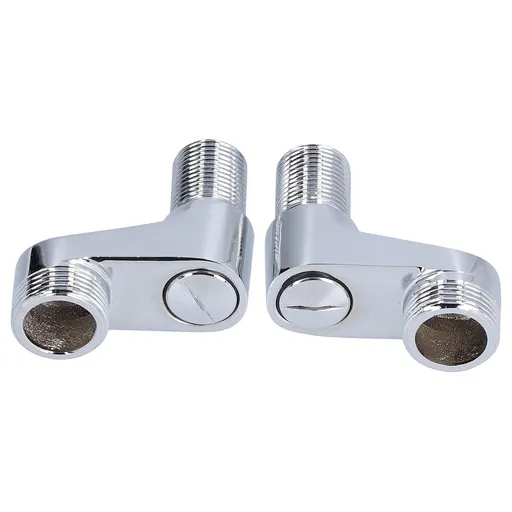 2pcsThread Claw Foot Bathtub Adapter, Brass Shower Mixer Faucet Swing Arm Adapter Cold Hot Water Pipe Fixed Accessory for Bathroom