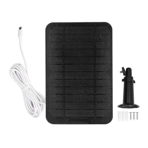 Solar Expansion Panel Weatherproof Portable Solar Power Supply with Adjustable Bracket for Security Camera 4W 6VBlack