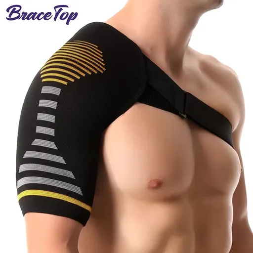 Compression Shoulder Support Breathable Fabric Rotator Cuff Men Women(Orange)