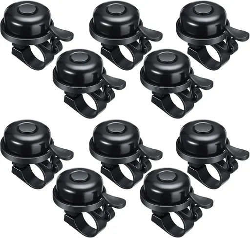Bike Bells Bulk Aluminum Loud Crisp Bicycle Bell Clear Sound Mountain Bike Accessories Easy Installation for Boys Girls Adults Kids, Black