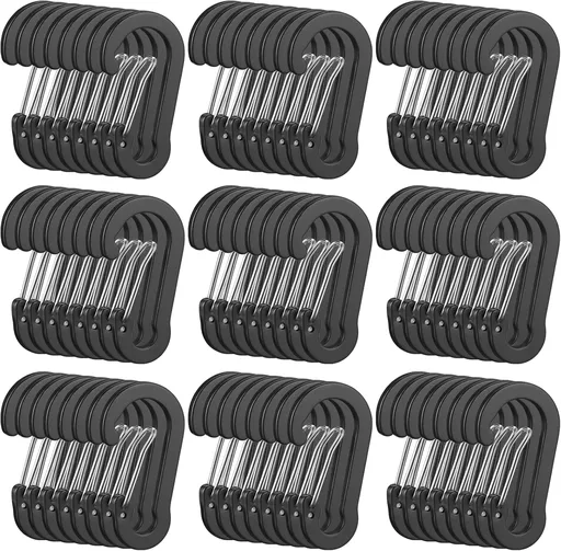 72pcs Carabiner Clips Bulk 2 Inch Small Spring Mini Carabiner Clip Aluminum Lightweight D-Shape Spring for Keychain Climbing Fishing Hiking Outdoor
