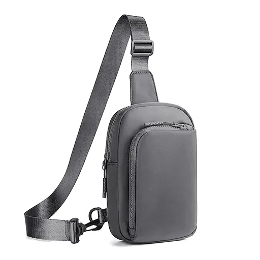 Sling Bag Waterproof Lightweight Crossbody Chest Pack Adjustable Strap Dark Grey