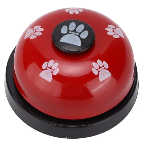 Dog Cat Bells Toys to Ring to Go Outside Cat Communication Device Paw Print, Dog Agility Training Equipment Interactive Toys (Red)