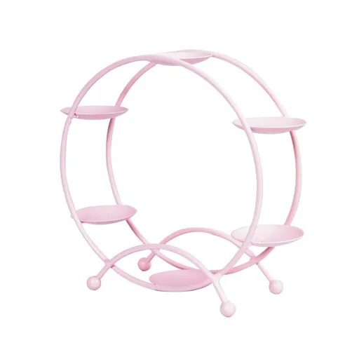 Ferris Wheel Display Rack Decorative Safe Rounded Edge Toys Storage Display Bracket Holder for Home Pink