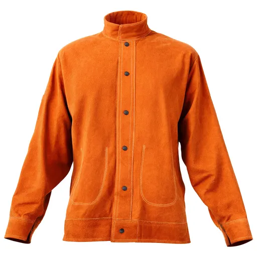 Flame-Resistant Welding Jacket Heavy Duty Leather Welding Jacket L Size