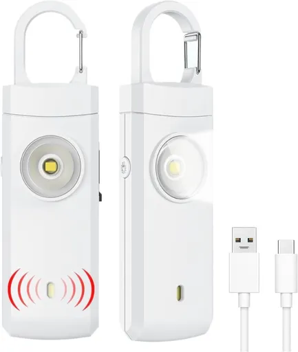 Personal Alarm - Powerful 130dB Sound and Flashing Light - Personal Security Alarm - Self-Defense Keychain - Personal Protection - Emergency Signal - Senior Alarm - Portable Security Alarm - Wit