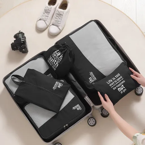 Show set Travel Storage Bag 6 Piece Set Polyester Black