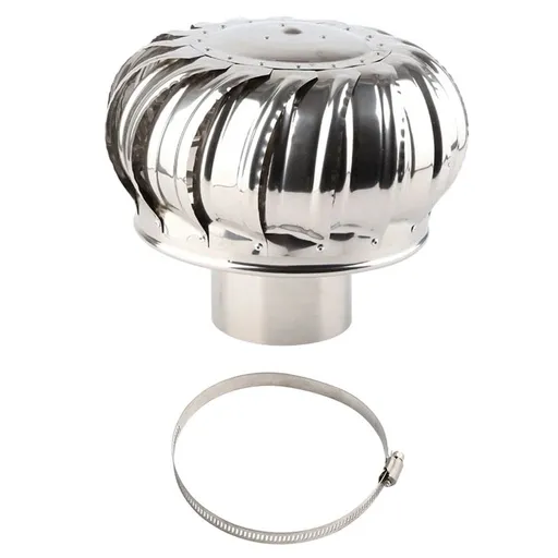 4.33in Stainless Steel Roof Ventilator - Silent, Automatic Wind Turbine Air Vent