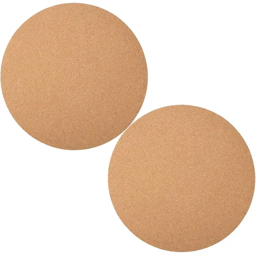 30cm Large Cork Plant Coasters, 2 Pieces Cork Plant Mats, Cork Coaster for Planters, Large Plant Coasters for House Plants Indoor Outdoor (Nude & Black)