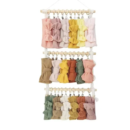 Girls Organizer Headband Holder Hair Hanger - Multi-Layer Wall Mount Rack, Storage Display Solution for Indoor