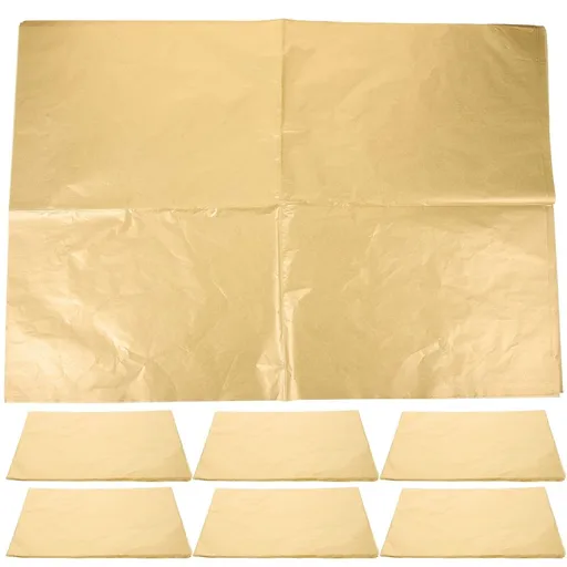 20 Sheets Tissue Wrapping Paper Plated Gold Color Floral Bouquet and Packaging Paper