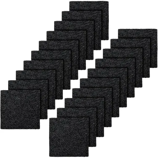 20 Pack Activated Charcoal Trash Can Filters, Long-Lasting Purifying Deodorizer, Cut to Fit Adhesive Odor Absorber Filters for Kitchen Garbage Cans, Compost Bins