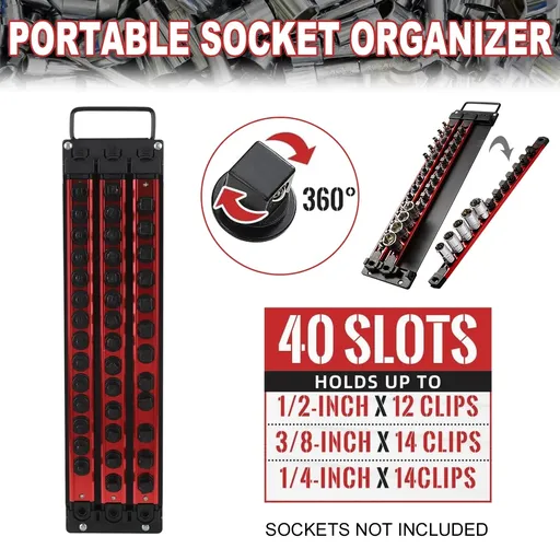 Portable Socket Storage Rack Tool Rack Socket Tool Organizer Garage Workshop