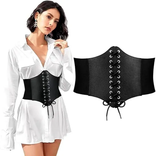 Women's Waist Cincher Corset Belt - 83cm Size M Black - Adjustable Slimming Body Shaper