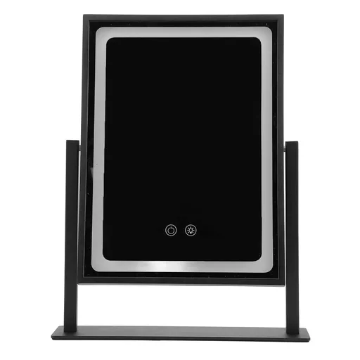 Vanity Mirror Touch Control 3 Color Modes Dimmable 360 Degree Rotation Makeup Mirror with LED Light Frosted Black