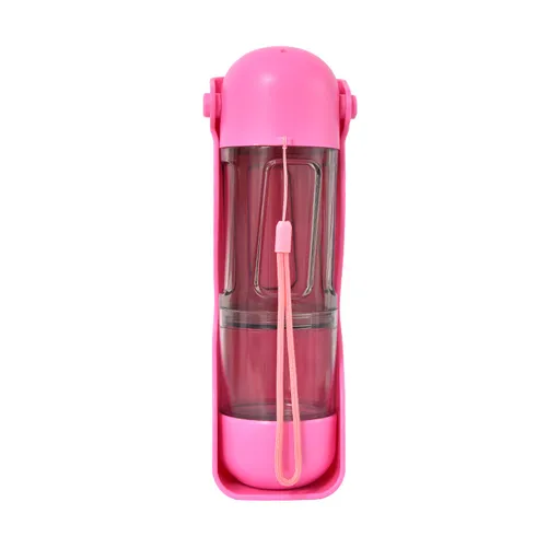 2-in-1 Portable Pet Water and Food Bottle - Leak-Proof Design with Water Lock and Easy Dispenser,300ml Water+200ml food feeder Blue Colour