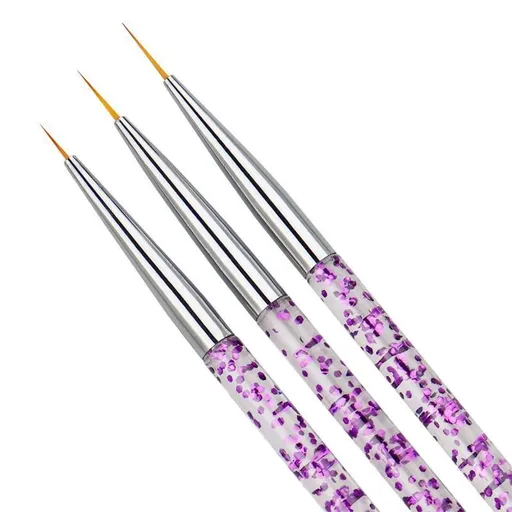 3pcs Nail Art Brushes, Pink