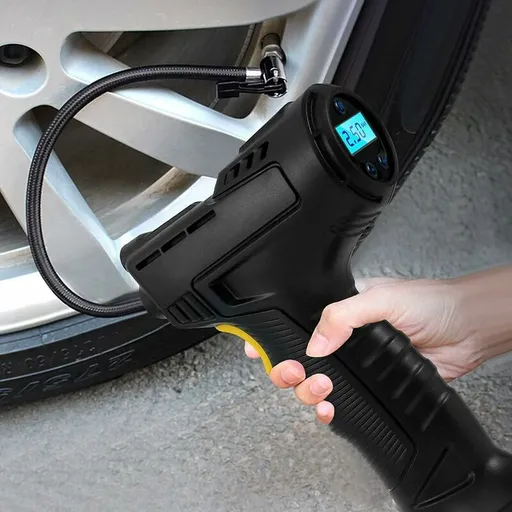 Portable 120W Cordless Tire Inflator with Digital Pressure Gauge - 2000mAh Battery, Compatible with Cars, Motorcycles, Bicycles