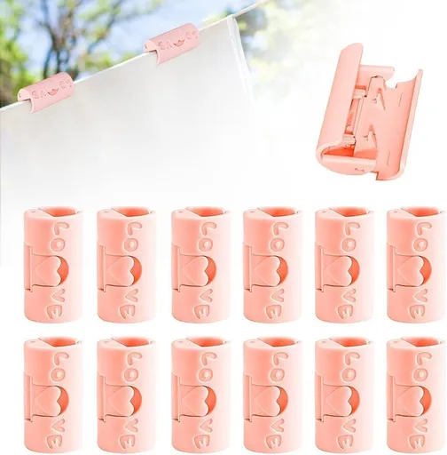 Duvet Clips - 12 Pieces - Sturdy Duvet Clips - Duvet Clips - Duvet Clamps - Duvet Pegs - Clip Duvet Cover - Prevents Your Duvet from Shifting - Clamps - Pink