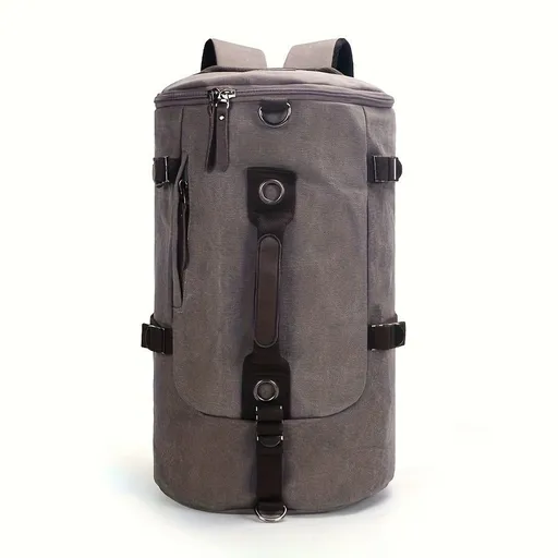 Retro Canvas Backpack Duffle Backpack Hybrid Vintage Travel Bag Canvas Laptop - Brown - Size M