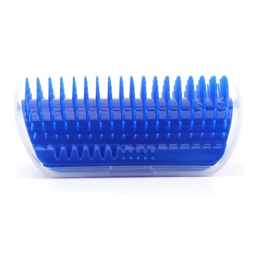 Scratchy hair rubbing device cat corner massage fixed hair removal brush scratchy comb pet cat massager (blue)