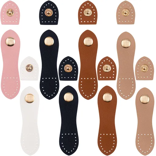 5 Sets Leather Snap Buckles Snap Button Closure, Sew On Leather Purse Closure Fasteners for Leather Purse Wallet Bags Cell Phone
