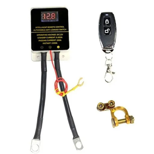 Universal 12V Car Battery Cutoff Switch Wireless Remote Control Disconnect Battery Relay with Led Leakage Protection