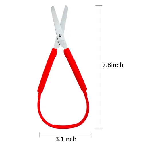6 Pces Loop Scissors, Colorful Grip Scissors Loop Handle Self-Opening Scissors for Children and Adults Special Needs