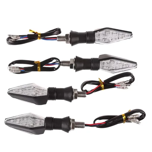 Rectangular Motorcycle Driving Lights Blue 4Pcs 4.1*1.1*0.9In For Vehicle Use Black