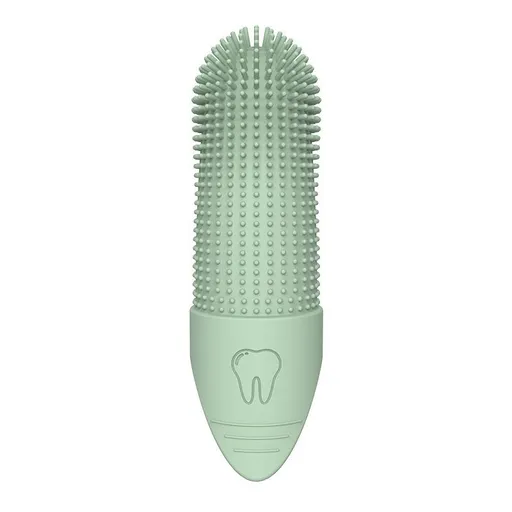 Gentle Silicone Finger Toothbrush for Cats and Dogs – Reusable, Soft 360° Bristle Design for Daily Plaque and Tartar Removal, Comfortable Pet Dental Care at Home (Green)