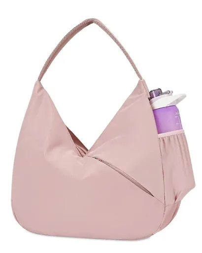 Yoga Mat Bag Nylon Drawstring Carry Bag with Shoulder Strap - Pink