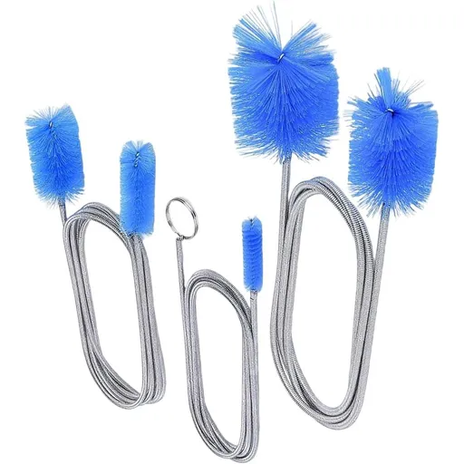 3 Piece Drain Brush Set Flexible Long Stainless Steel Tube & Double Ended Brushes for Kitchen Pipe Cleaning Powerful Drain Clog Remover