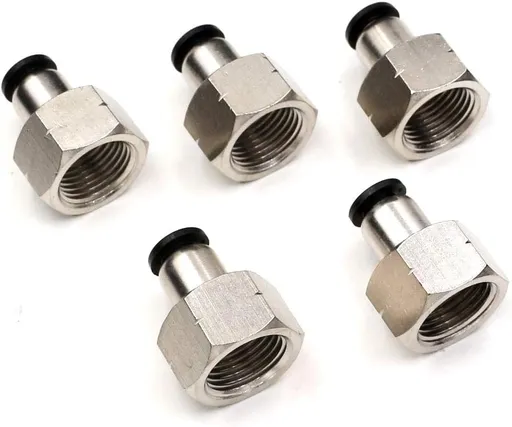 3/8 NPT Air Lines Fittings 1/4 OD Tubing Push Connect Air Fittings Quick Connect Tube Fittings Push in Connectors Fittings Air Hose Fittings Pneumatic Fittings Push Lock Fittings PCF 5Packs