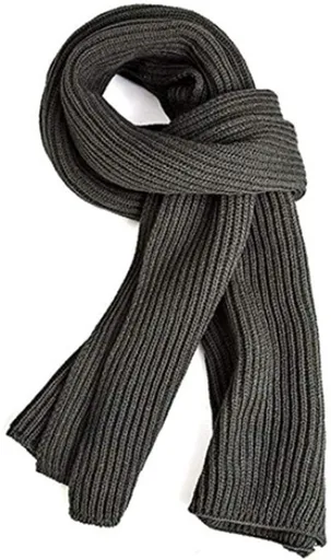 Knitted Scarf, Warm Winter Scarf, Women's Scarf, Solid Scarf, Long Scarf, for Cold Weather, Travel and Daily Winter Wear, 185 x 30 cm, Grey